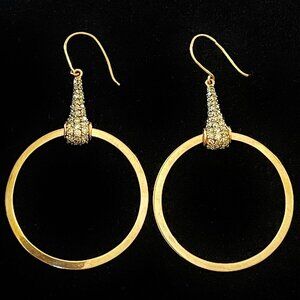 $5950 / NEW / EFFY Diamond oversized Door Knocker Hoops Earrings / 14K gold